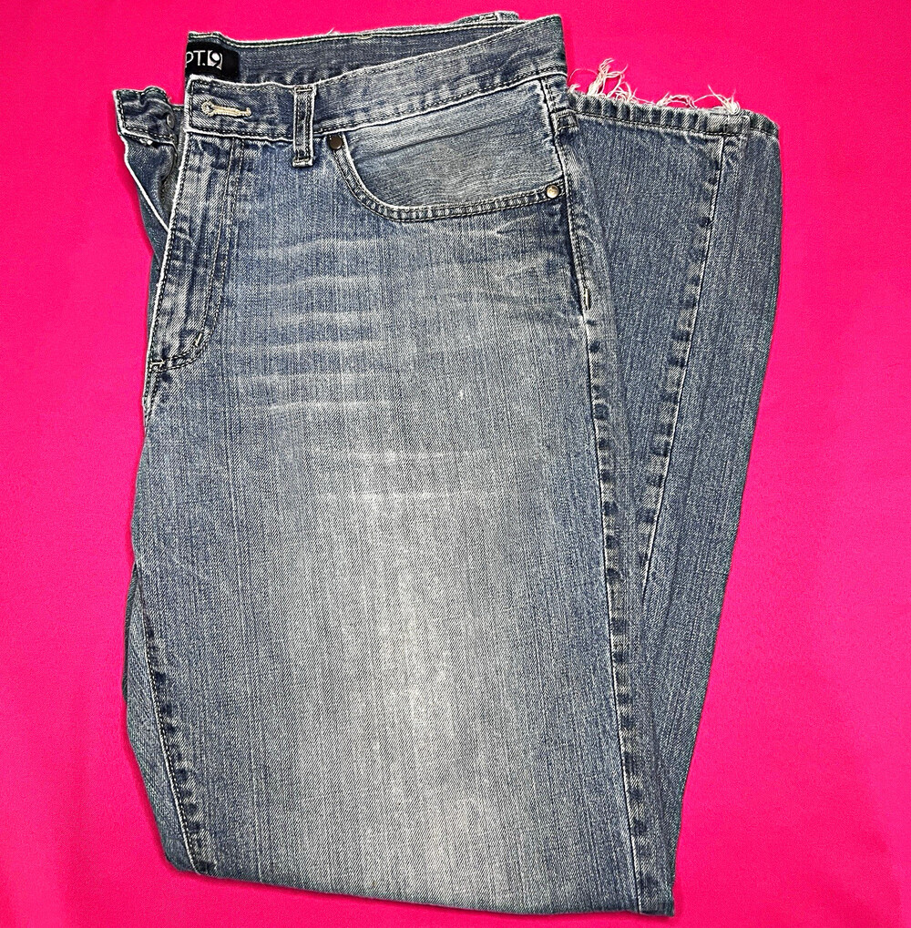 Apt. 9 Men's Blue Denim Jeans Straight Standard Fit Medium Wash 5-Pocket
